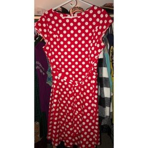 Red polka dot dress